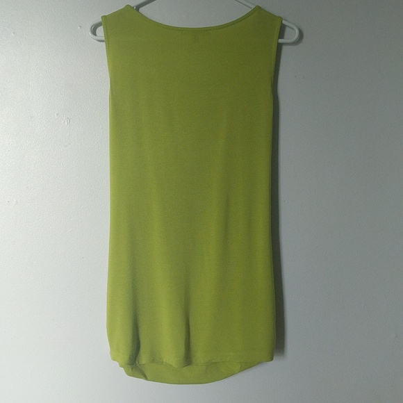 Cable & Gauge Lime Sleeveless Ruched Tunic Length Top L - Picture 5 of 6